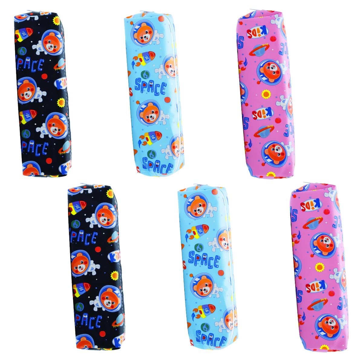 Climberty 6pcs Girls Pencil Pouch - Colorful Space Bear Print Pencil Organizer Bag for Pens, Crayons, Stationery - Perfect School Gift for Kids, Multi-Functional, Portable and Durable Climberty 6pcs Girls Pencil Pouch - Colorful Space Bear Print Pencil Organizer Bag for Pens, Crayons, Stationery - Perfect School Gift for Kids, Multi-Functional, Portable and Durable